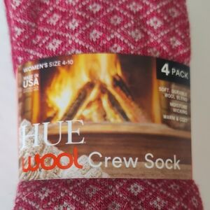 HUE Crew Socks – 4 Pack – Women's Size 4-10 – Made in USA NWT